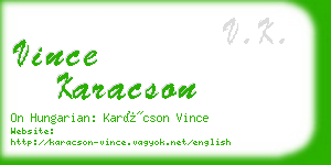 vince karacson business card